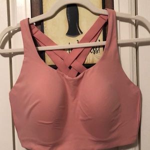 Pink Lululemon sports bra